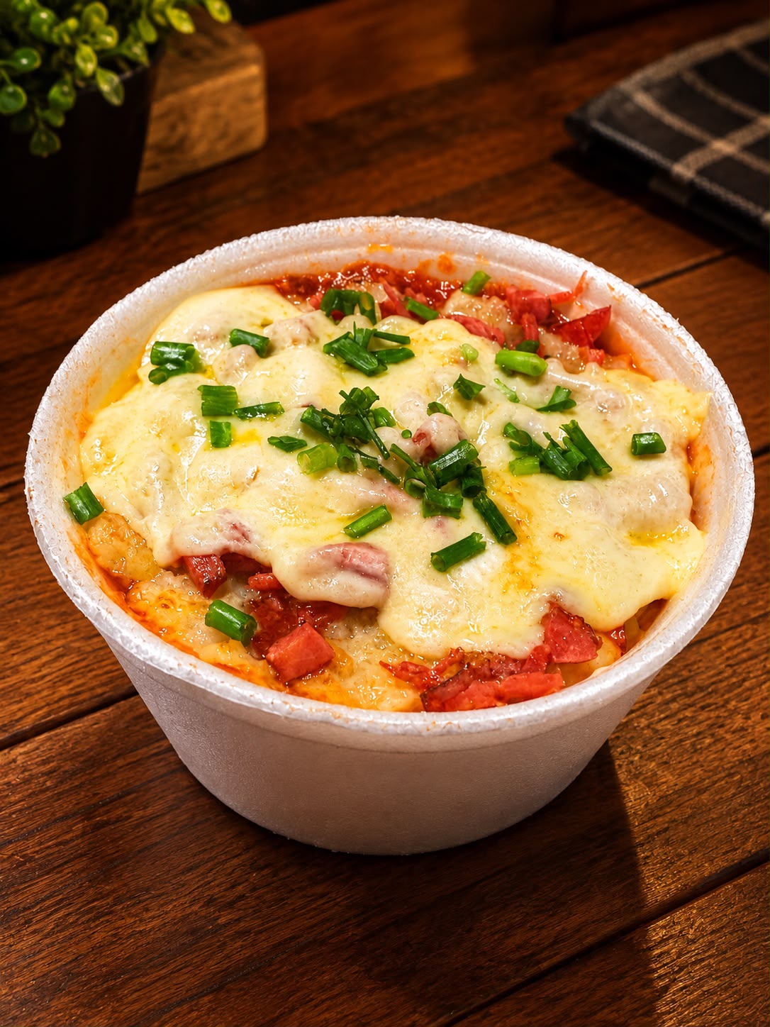 Batata no pote gratinada com queijo